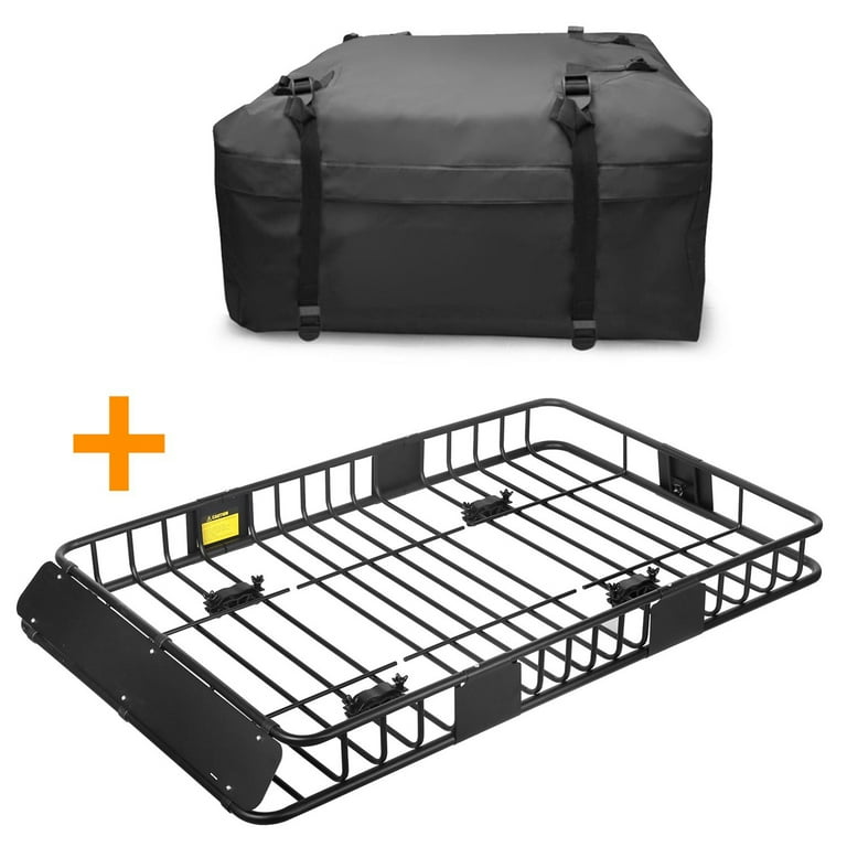 Leader Accessories Rooftop Cargo Carrier Roof Rack Car Top Luggage Basket 64 x 39 x 6 Rooftop Cargo Carrier Bag 15 Cubic ft Walmart