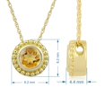 thumbnail image 2 of Jewelili 10K Yellow Gold 5 MM Round Citrine Solitaire Pendant Necklace, 18" Rope Chain, 2 of 11
