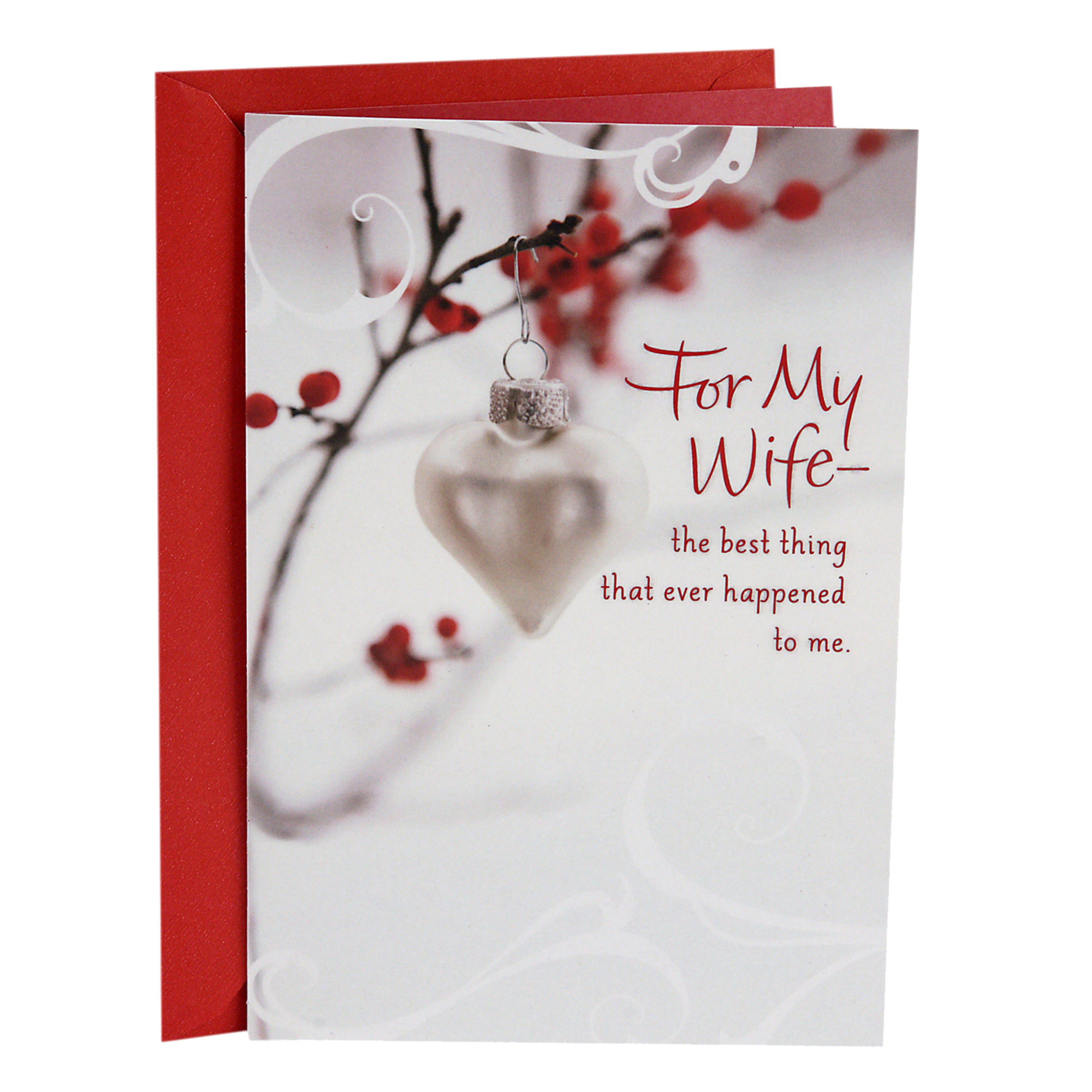 Christmas Card for Wife from Hallmark Watercolour Design with Heartfelt Sentiment