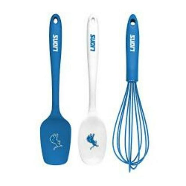 Collection KUSNFL1101 NFL Detroit Lions Ensemble d'Ustensiles de Cuisine - 3 Pcs