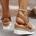 thumbnail image 6 of Mostsola Womens Sandals Peep Toe Wedge Espadrilles Casual Summer Beach Shoes Ankle Strap Heels, 6 of 8