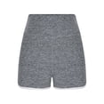 thumbnail image 4 of Olyvenn Women's Summer Casual Marled Knit Biker Shorts High Waist White Trim Workout Gray XXXXXL, 4 of 6