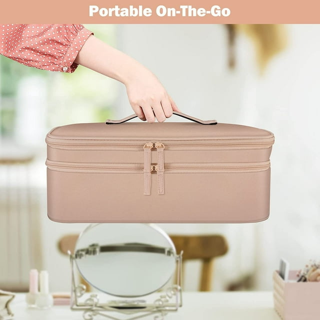 Estuche de viaje de doble capa, bolsa de almacenamiento para secador de pelo de un solo paso, bolsa organizadora de almacenamiento resistente al agua para estilizador Airwrap