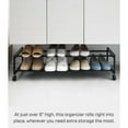 thumbnail image 6 of Yamazaki Home Two-Tier Rolling Shoe Rack, Black, Steel, 6 of 7