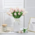 thumbnail image 2 of Pink Fake Tulips Artificial Flowers - 24 Pcs Artificial Pink Tulips Faux Flowers with Stems for Home Wedding Hotel Office Centerpiece Decor, 2 of 4