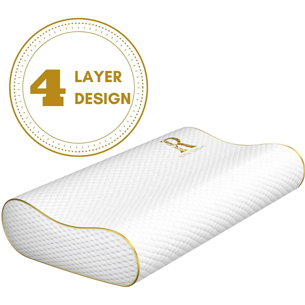 ROYAL THERAPY 4Layer Queen Memory Foam Pillow, Bed Pillow for Neck