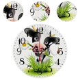 thumbnail image 3 of Country Style Cow Pattern Wooden Wall Clock Decor, Home Office Compatible, Sturdy and Durable, 25cm, 10 Inch, 3 of 3