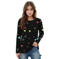 thumbnail image 2 of Meichang Girls Valentine Blouses Long Sleeve Crew Neck Tees Heart Graphic Holiday Tops, 2 of 8