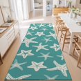 thumbnail image 3 of Kitchen Runner 2 x 6 Ft, Turquoise Starfish Coastal Non-Slip Residential Carpet, Nautical Summer Ocean Abstract Art Indoor Crawling Mats Runner Rugs for Living Room/Dining Room/Bedroom, 3 of 9