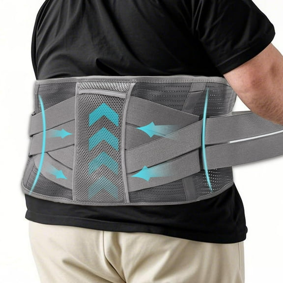 Plus Size Back Brace for Lower Back Pain, Breathable Obese Belly Support for Sciatica, Back Pain, Scoliosis, Two Sets of Support Bars. Lightweight. (Belly: 52" - 60")