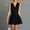*Black, variant on ClodeEU Women's Linen V Neck Sleeveless Lapel Mini Dress,Solid Color Casual Midi Dress Black,Women's Plus L
