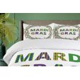 thumbnail image 4 of Ambesonne Mardi Gras Duvet Cover Sets, Vivid Beads Patterns, 2-Queen, Purple Green Yellow, 4 of 7