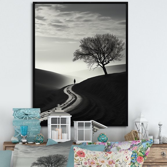 Designart "Minimalism Photography: Harmonic Horizon" Minimalism Floater Framed Canvas Prints