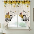 thumbnail image 2 of Country Kitchen Sunflowers Swag Valances for Windows, Kitchen Curtains 36 Inch Length 2 Panels Set, Rustic Truck Vintage Farmhouse Short Curtains for Small Windows Rod Pocket Cafe Curtains 28"x36", 2 of 8