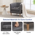 thumbnail image 4 of Modern Barrel Accent Chair Set of 2, Upholstered Fabric Armchair with Thick Cushion and Wood Legs, Cozy Reading Chair for Living Room Bedroom Small Spaces (Gray), 4 of 10