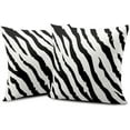 thumbnail image 2 of Zebra Stripes Pillowcase 20x20 Set of 2 Black and White Animal Print Stripe Throw Pillow Covers Square Cotton Blend Cushion Covers Home Decor for Sofa Bedroom, 2 of 4