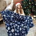 thumbnail image 5 of LmnLft Christmas Throw Blanket, Cozy Sherpa Flannel Winter Blanket with Reindeer Snowflake Prints, Warm Fleece Christmas Sofa Couch Bed Decoration, 5 of 6