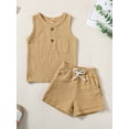 thumbnail image 2 of vera natura Baby Boys Shorts Set, Sleeveless Tank Top with Elastic Waist Shorts Summer Outfit, 2 of 9