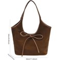 thumbnail image 6 of Suede Tote Bag Brown Suede Purse for Women Suede Handbag 2024 Fall Purse Stylish Suede Shoulder Bag Bow Tie Hobo Bag, 6 of 6