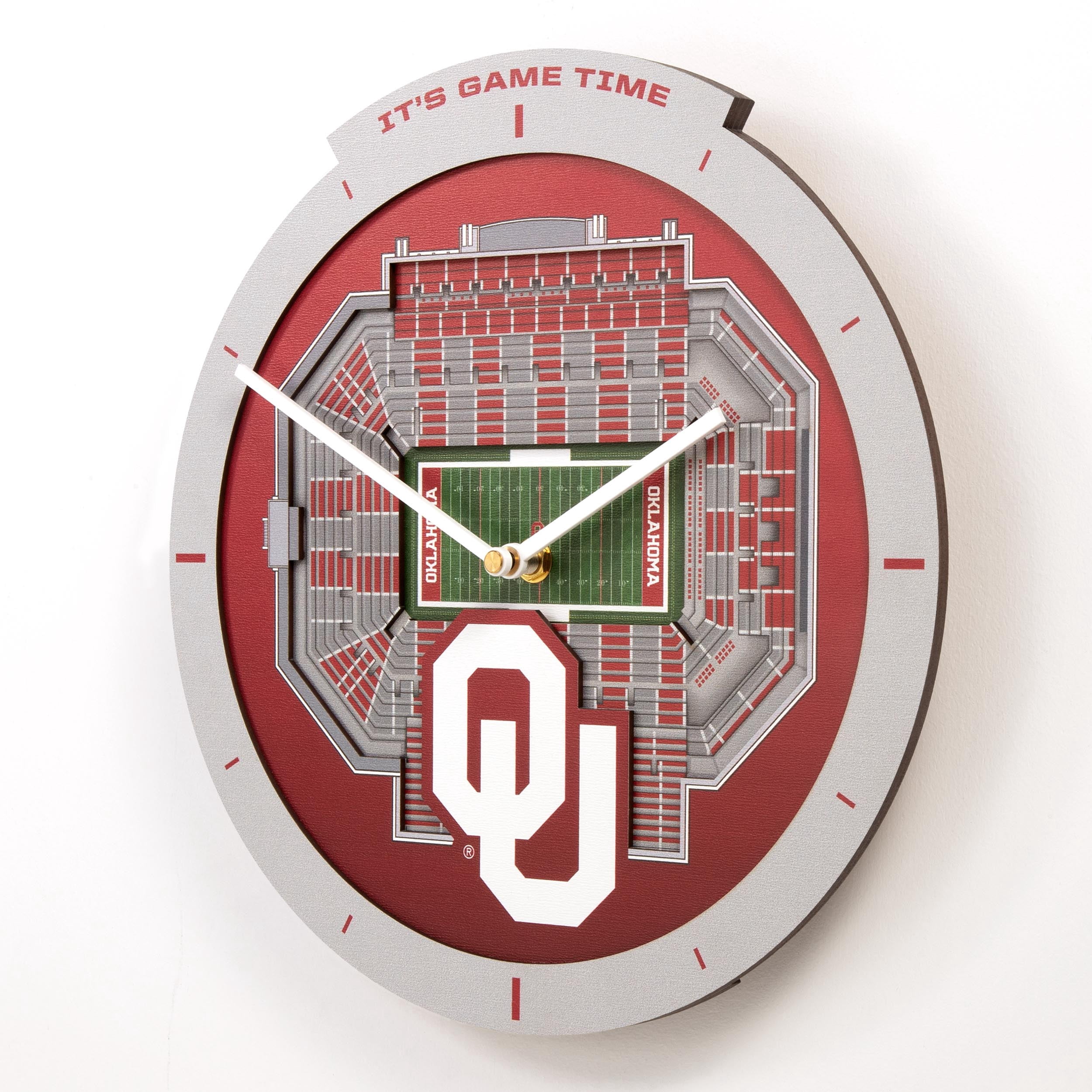 YouTheFan NCAA Oklahoma Sooners Stadiumview 3D Wall Clock