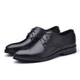 thumbnail image 4 of Miqool Mens Oxford Shoes Lace Up Pointed Toe Faux Leather Dress Shoes Formal Business Wedding Office Walking Shoes, 4 of 8