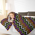 thumbnail image 3 of Feelyou Cartoon Zigzag Line Twin Comforter Sets, Modern Wave Stripes Bedding Set, Halloween Reversible, 2 Pieces, 1 Comforter and 2 Pillowcases, 3 of 7