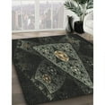 thumbnail image 3 of Ahgly Company Machine Washable Indoor Square Transitional Night Black Area Rugs, 3' Square, 3 of 7