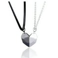 thumbnail image 6 of HOOUN 2 Pcs Simple Trendy Magnetic Couple Necklace Friendship Heart Pendant Necklace@-A6, 6 of 9