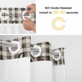 thumbnail image 2 of Hello Spring No Hooks Shower Curtain with Snap-in Liner Farm Purple Pansy Flowers in The Jug Black Plaid Shower Curtains for Bathroom, Waterproof, Easy Install, Washable 72"x96", 2 of 9