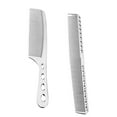 thumbnail image 1 of 2pcs Metal Steel Hair Comb Pro Salon Hair Cutting Combs Brush (Silver), 1 of 7