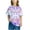 Purple, variant on Short Sleeve T shirt For Little Girls Girls Short Sleeve Gradient Print Tops Child Crewneck Summer Casual Loose Tshirt Purple 8 Years