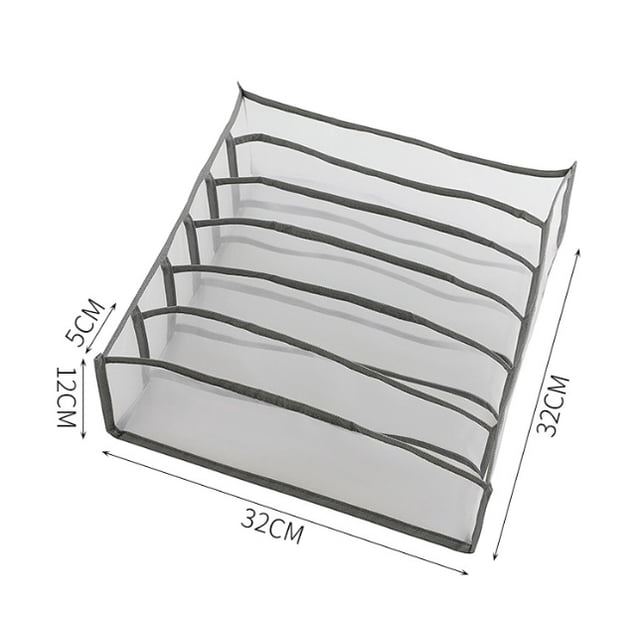 Organizador de cajones de gabinete de 3 piezas, organizador de caja de almacenamiento de sujetadores, calcetines de almacenamiento con compartimento deslizante, divisor de cajón de gabinete plegable, 6, 7, 11 celosía gris JM MX-0139816FYD