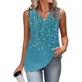 thumbnail image 5 of TARIENDY Loose Fit Tank Tops for Women Casual Summer Shirts Sleeveless Graphic Tees V Neck Going Out Tops Spring Clothes Blue XL, 5 of 6