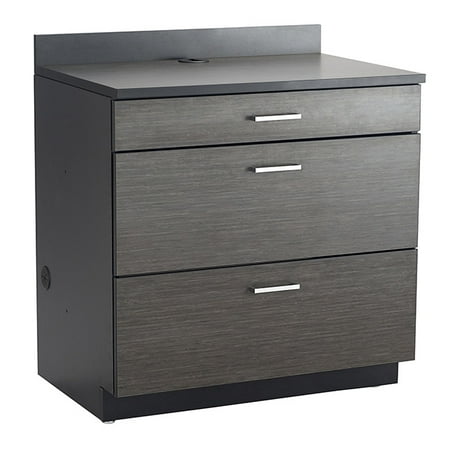 Countertop Storage Cabinet 1703AN Classroom 159 Lbs Weight Capacity Asian Night Counter Top & Doors Hospitality Base Black Cabinet With Three Drawer ()