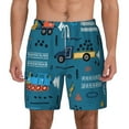 thumbnail image 3 of Uemuo Construction Trucks Pattern Mens Swim Trunks Quick Dry Board Shorts with Mesh Lining, Stretch Beach Shorts Quick Dry No-Chafing Board Shorts-X-Large, 3 of 9