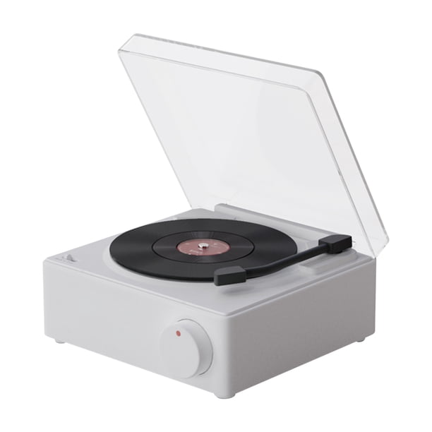 Pisexur Electrónica para Hombres Nuevo Vinilo Vintage Bluetooth Audio y Reloj Despertador Fonógrafo Vintage Altavoz Bluetooth Pegamento Negro Tarjeta de Carga Inalámbrica Bluetooth Audio Fonógrafo Re