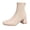 Beige, variant on Willtoo Women Square Toe Block Heel Ankle Boots Back Zipper Stretch Faux Leather Mid Heel Booties Elegant Dress Short Boots for Office Party Fall Winter Daily Wear