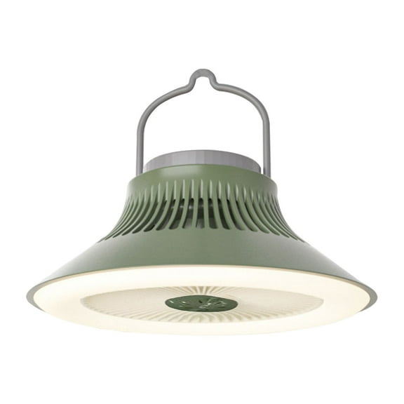 Kezqiaxn Outdoor Ceiling Fan Outdoor Fan Light, Portable Camping Tent Small Ceiling Fan, Chandelier, USB Multifunctional Fan Light, Aromatherapy Light Fan Green