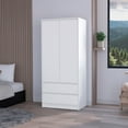 thumbnail image 5 of HomeRoots 518211 32 in. Accent Cabinet Soft Close with Multiple Shelves & Two Drawers, White, 5 of 5