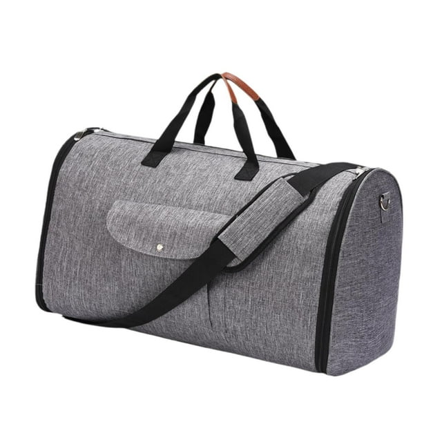 Bolso de lona, bolso de viaje para traje, bolso de mano para ropa, bolso de hombro ligero para hombres, bolso de viaje de gran capacidad resistente Gris