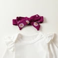 thumbnail image 5 of Byoo Newborn Girls Outfits Knitting Ruffles Long Sleeve Bodysuit Pants Headband 3Pcs Set, 5 of 8