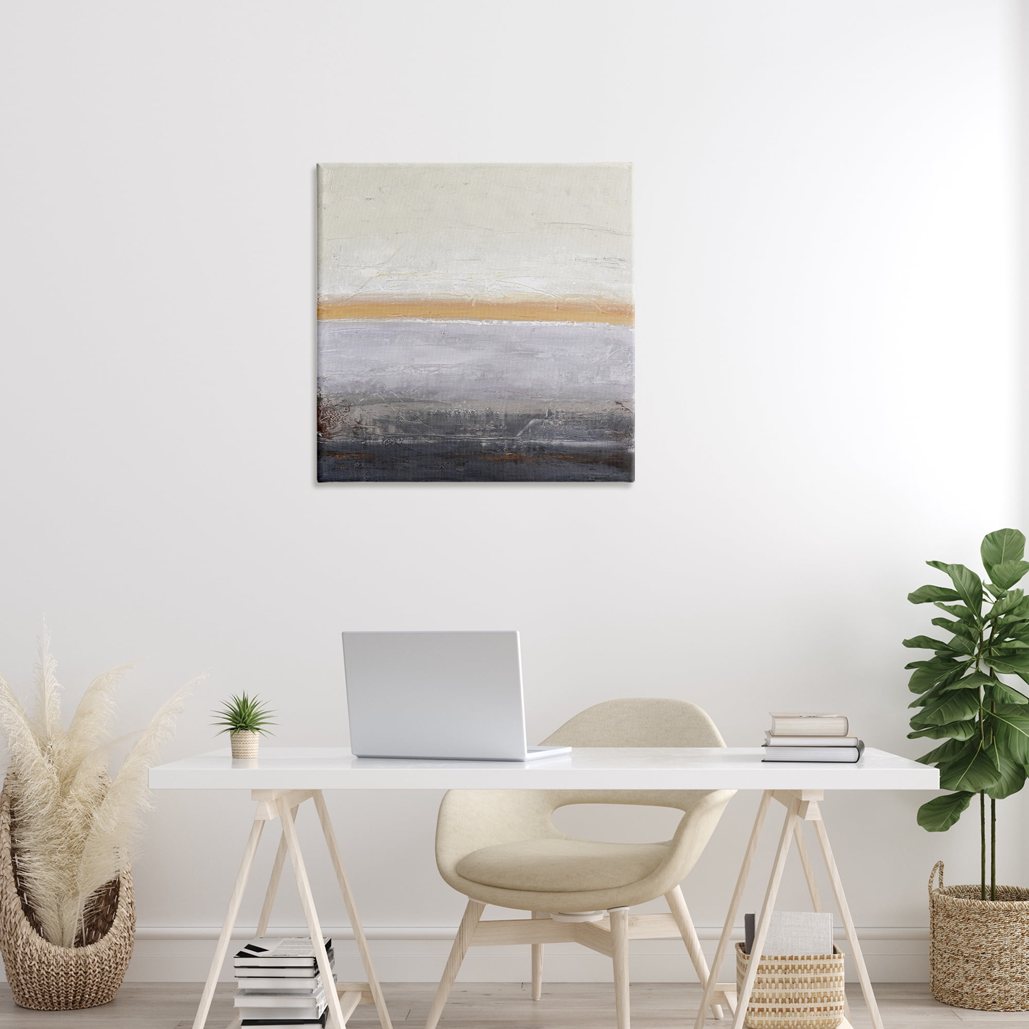 Warm Peachy Horizon Canvas Wall Art, design by Design Fabrikken