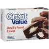 Great Value Devil's Food Cakes, 12ct