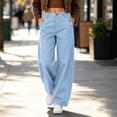 thumbnail image 4 of Lcvrioyc Wide Leg Pants for Women High Waisted Loose Pants Business Work Trousers with Pockets Fall Outfits(Blue,XX-Large), 4 of 7
