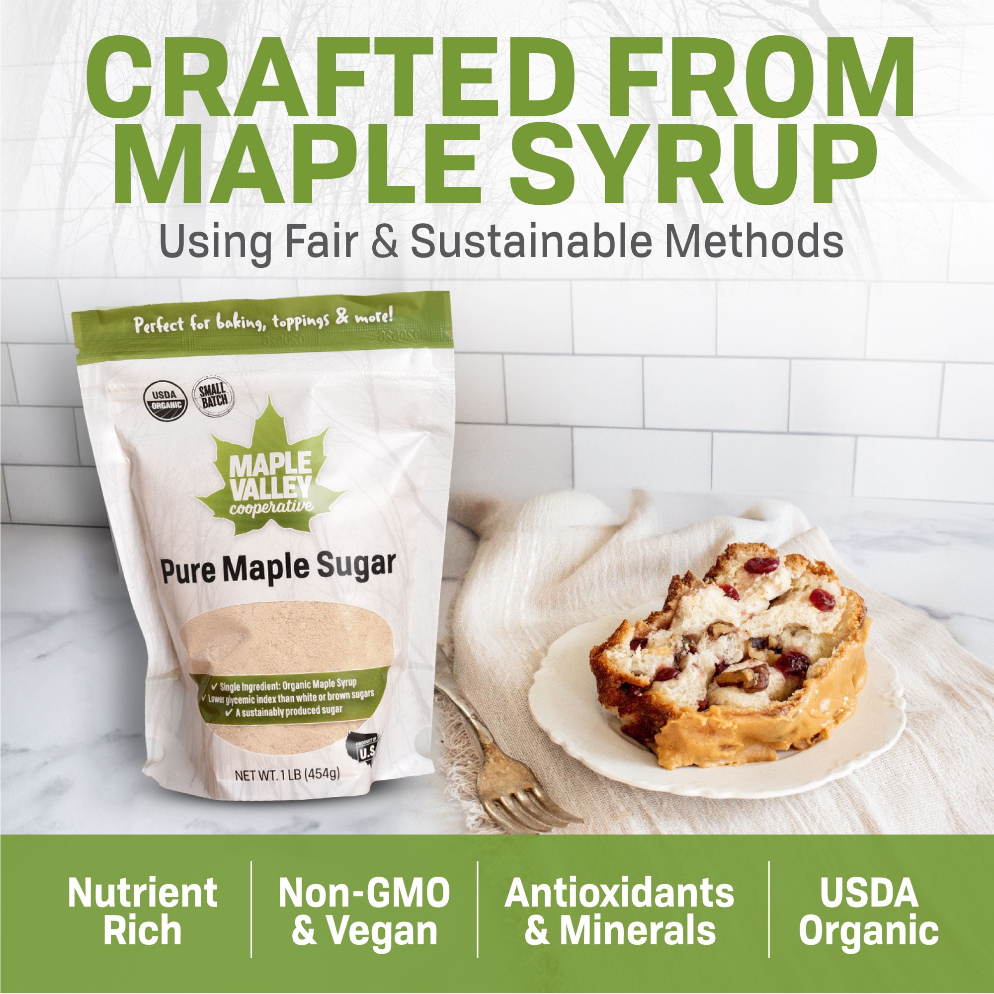 Maple Valley 5 lb USDA Certified Organic Granulated Maple Sugar 5 pound bag