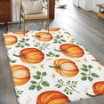 thumbnail image 3 of 3'x5' Area Rugs, Fall Orange Pumpkin Indoor Outdoor Area Rug for Living Room Bedroom, Watercolor Farmhouse Plants Leaves Washable Bathroom Rugs Kitchen Floor Carpet Mats Home Decor Aesthetic, 3 of 8