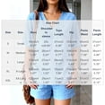 thumbnail image 3 of Costeam Womens 2 Piece Linen Blend Co Ord Set V Neck Short Sleeve Top and Elastic Waist Shorts Casual Summer Matching Outfit with Side Pockets, 3 of 8