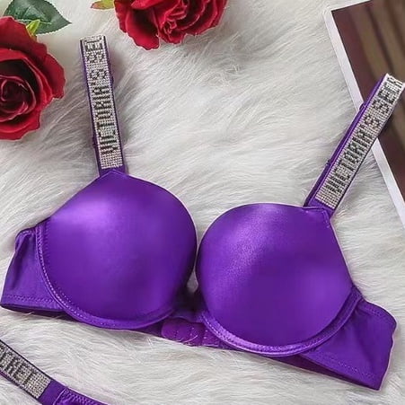 Logo pechos grandes cómodas correas de hombro sin costuras reunidos ropa interior secreta rhinestone Victoria OLVJ Gao Jiahui unisex
