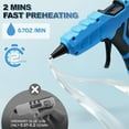 thumbnail image 5 of Cordless Hot Glue Gun with 2.0Ah Battery Charger and 30pcs Full Size Glue Sticks 100W Power Melt Glue Gun for DIY Festival Decor and Gifts, Blue, 5 of 11