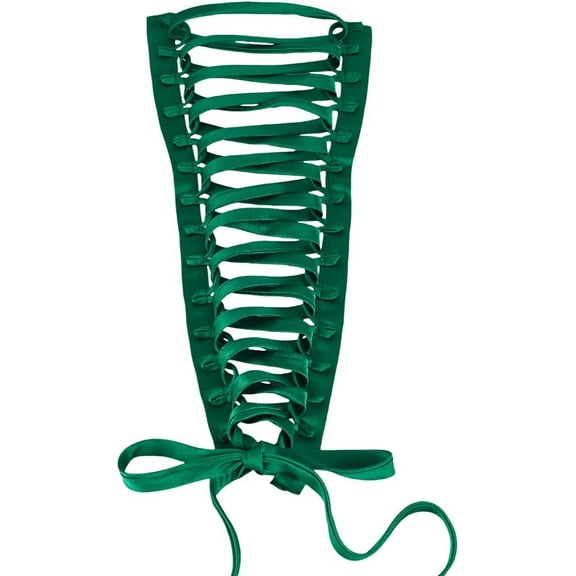 1set Bridal Dress Zipper Replacement Adjustable Fit Satin Corset Back Kit Lace-up Formal Prom Dress Green 480x30x5mm